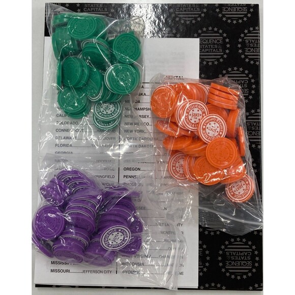 Sequence States & Capitals Board Educational Game 2-12 Players  100%Complete 7+ - Picture 10 of 10